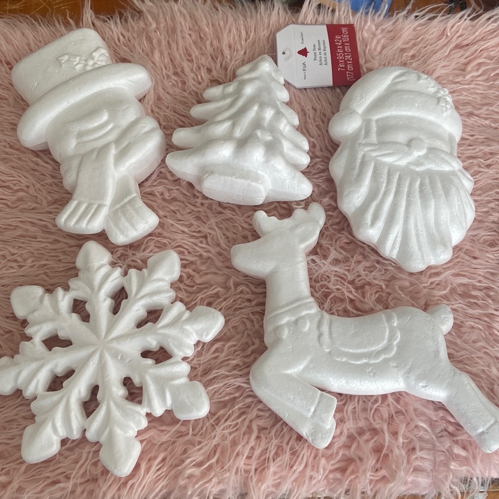 Flora Craft Foam Holiday Figures Arts Crafts Tree Snowman Christmas Decor